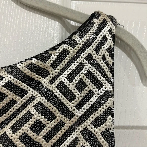 LAUREN RALPH LAUREN EVENING Sequin Bodice Ruched Maxi Gown Womens Size 10 - Picture 5 of 11